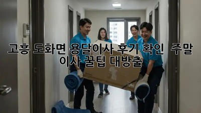 고흥 도화면 용달이사 후기 확인! 🚚💨 주말 이사 꿀팁 대방출!